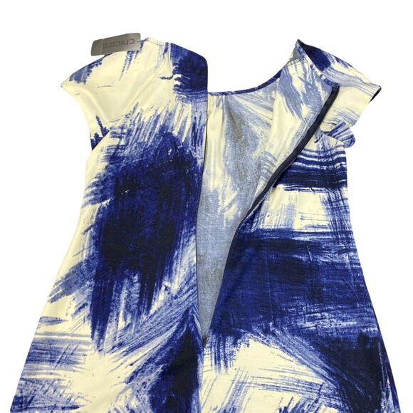Chico’s Stormy Skies Zooey Dress Womens 0.5 (Small 6) Blue Digital Print - Picture 13 of 16